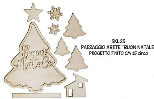 SKL25 "Paesaggio Abete Buon Natale" Sagomiamo