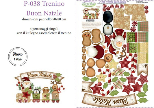 Pannello P038 "Trenino Buon Natale" - Idee per Creare